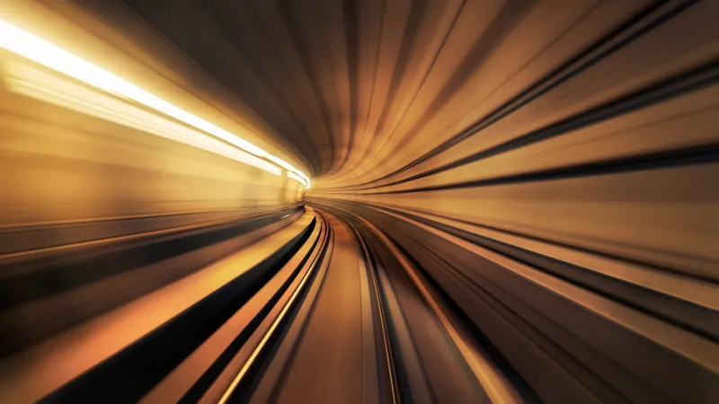 Golden tunnel motion blur wallpaper, Light trails, Speed