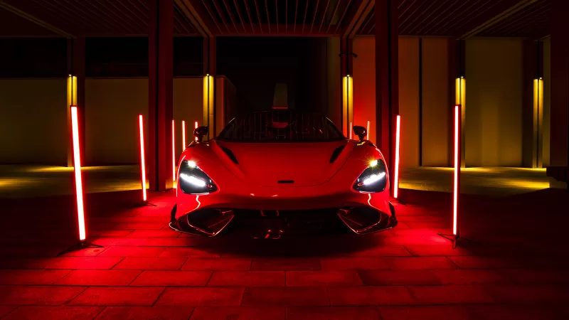McLaren 765LT, Supercars, 2021, Red cars