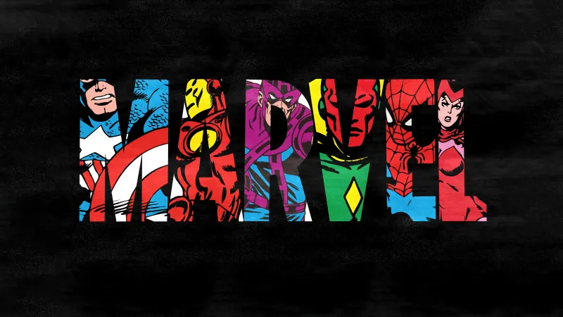 Marvel Logo, Dark background 5K
