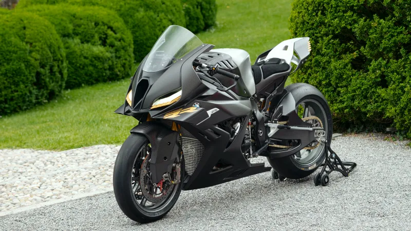 BMW Concept RR, Phone wallpaper, Lake Como garden, Superbike, 2026