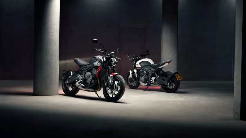 Triumph Trident 660, Roadster, Parking garage, Two bikes, 2021, 5K wallpaper