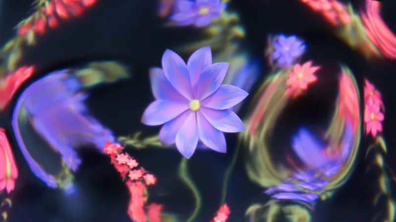Luminous Wallpaper, Floral Background, Purple Aesthetic