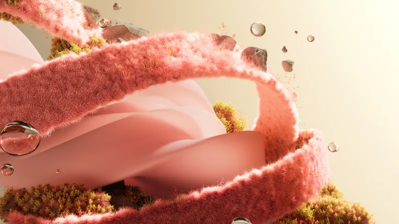Swirls 3D Art, Water Drops Wallpaper