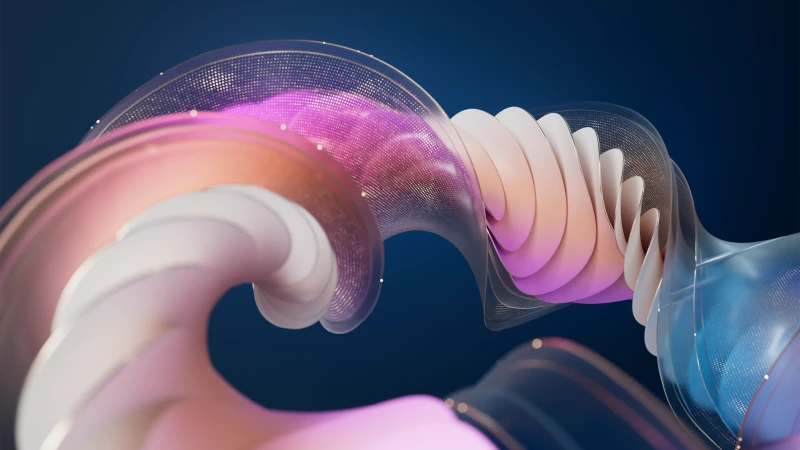 Translucent Wallpaper, Pastel Gradient, 3D Render, Abstract Art