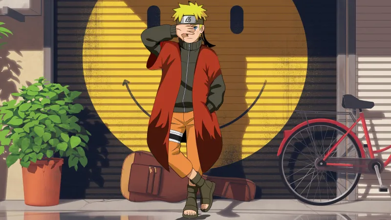 Naruto Uzumaki 5K wallpaper, Smiley face Graffiti