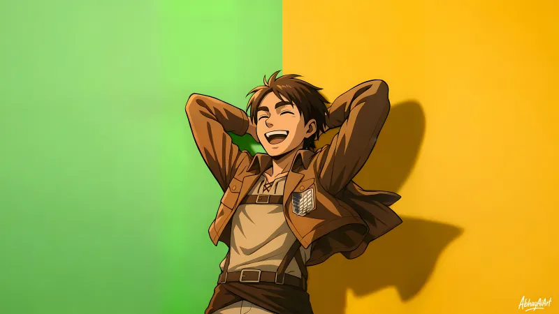 Eren Yeager Laughing, Attack on Titan, 8K wallpaper