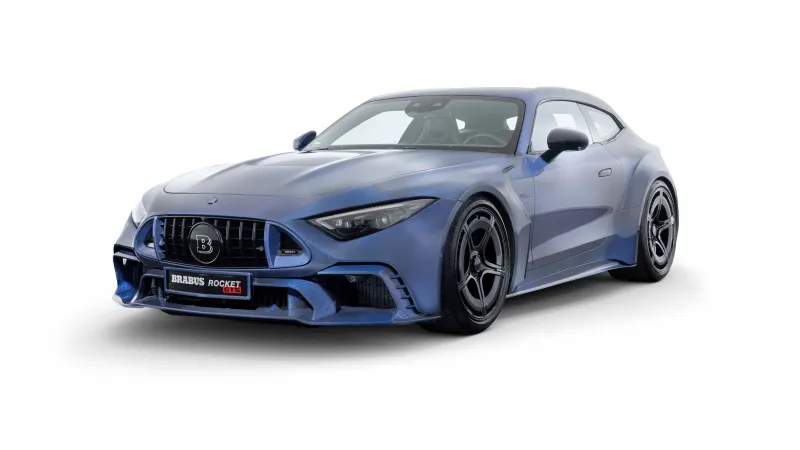 Brabus Rocket GTS wallpaper, Mercedes-AMG SL 63, Deep blue, White background, 8K
