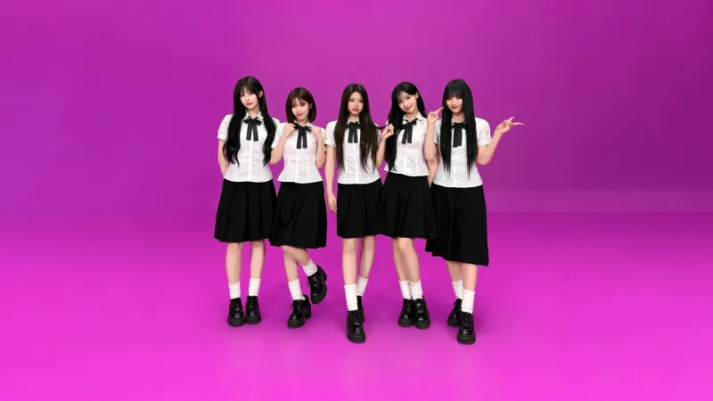 Deja Vu, RESCENE, K-pop group, Girl group, School uniform, Magenta background, 5K wallpaper