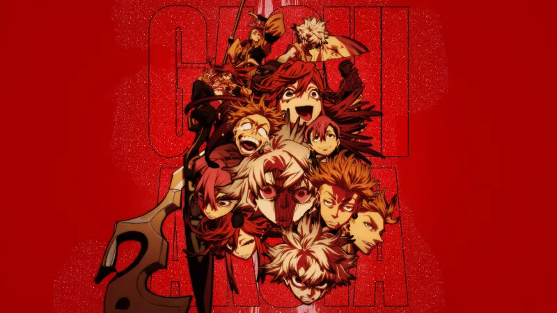 Gachiakuta Season 1, Anime poster, Red background 5K, Rudo Surebrec