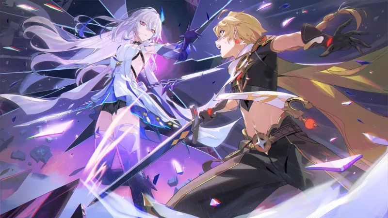 Skirk x Aether, Genshin Impact wallpaper