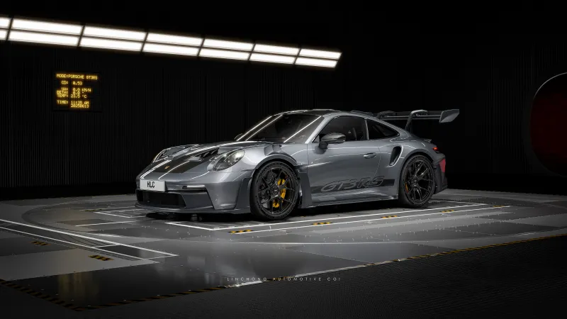 Weissach package, Porsche 911 GT3 RS, Dark background 4K