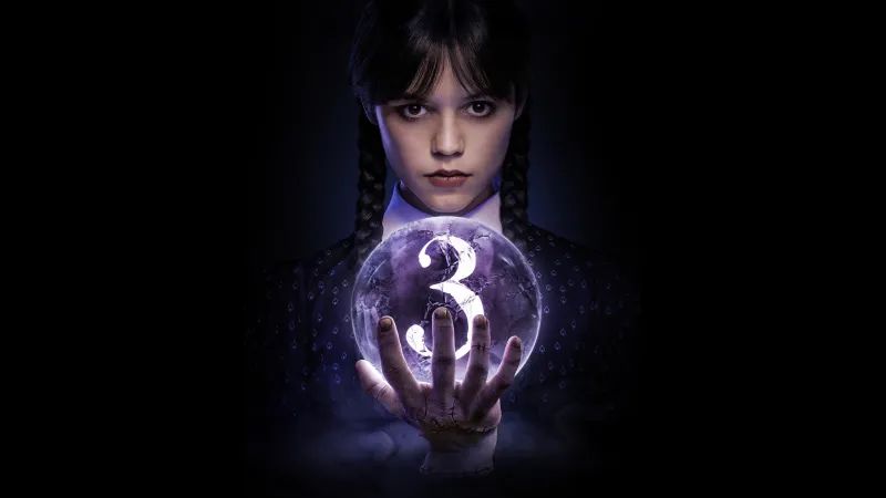 Wednesday (Netflix), Season 3, Jenna Ortega as Wednesday Addams, 5K, Dark background