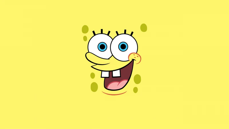 SpongeBob smiley face, Minimalist wallpaper, 5K