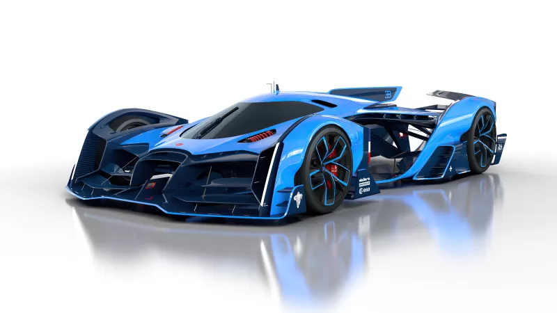 Bugatti Vision Le Mans, Hypercars, Concept cars, White background, 5K, 8K, 2020