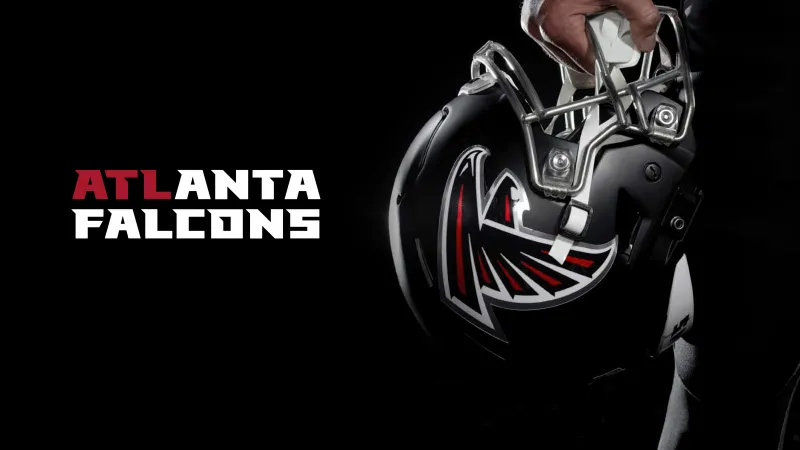 Atlanta Falcons helmet, Black background 5K