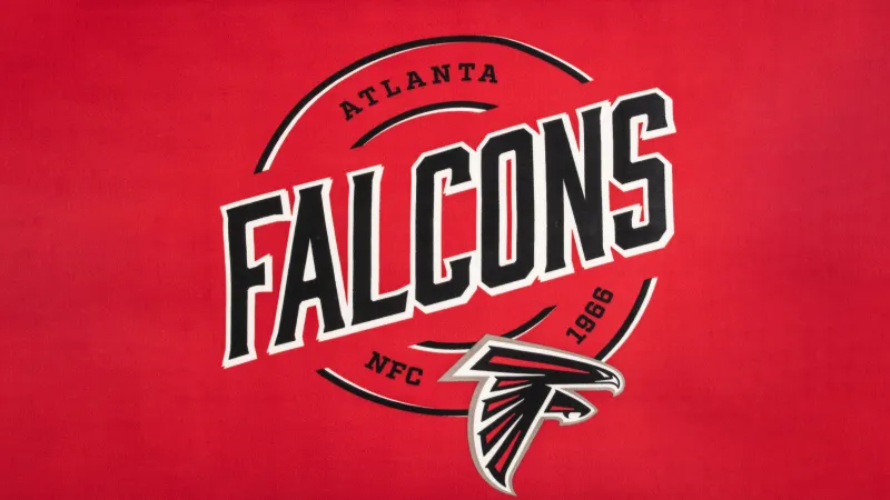 Atlanta Falcons Logo, Red background 5K