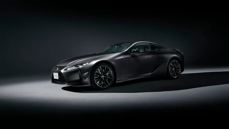 Lexus LC 500 Pinnacle wallpaper, Grey coupe, Dark studio, 2025, 8K