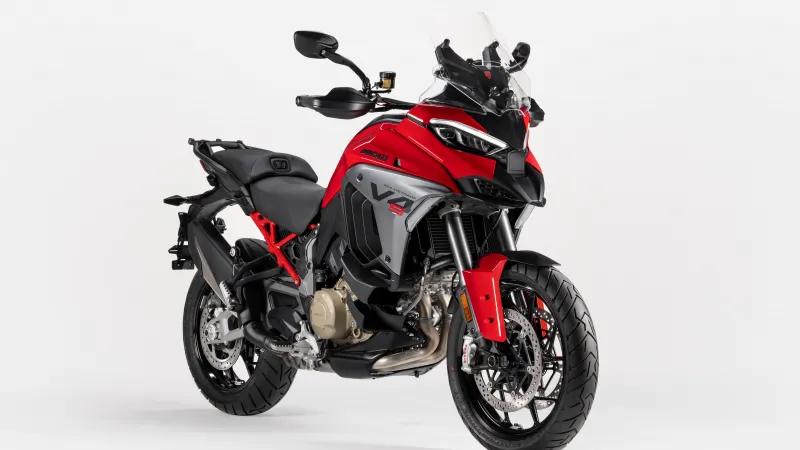 Ducati Multistrada V4 S, Ducati Red, White background, 2025, 8K wallpaper