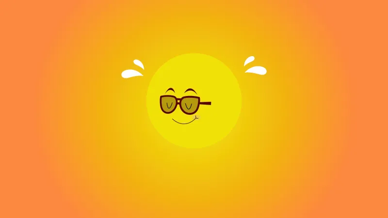 Cool sun with sunglasses wallpaper, Summer, Orange background