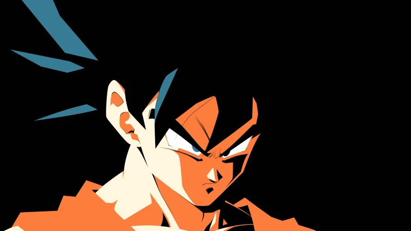 Angry Son Goku, Black background 4K