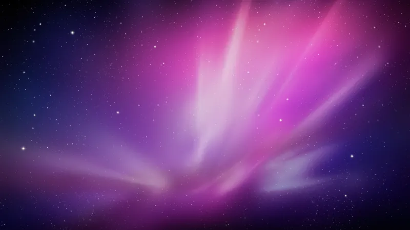 OS X Snow Leopard, Pink aesthetic, Aurora sky, Mac OS X, Stock wallpaper 5K