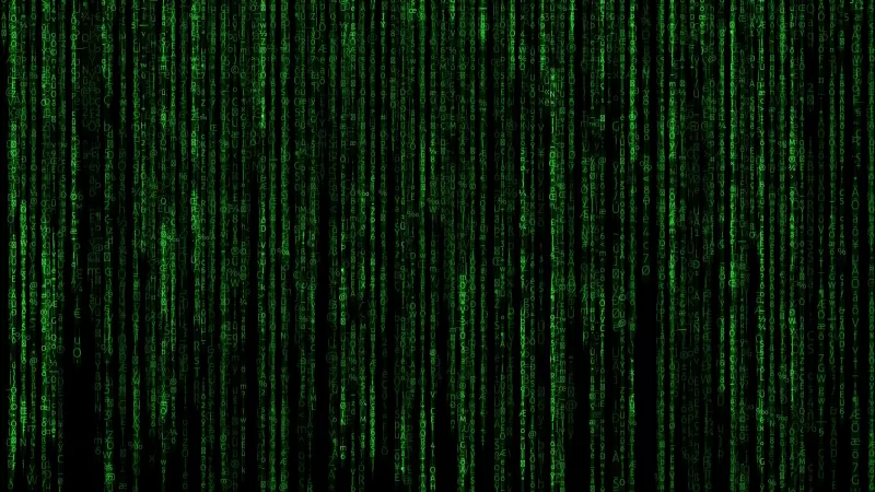 Matrix, Program, Falling, Data illustration, Green Code, Black background, Hacker, Random data, Vertical