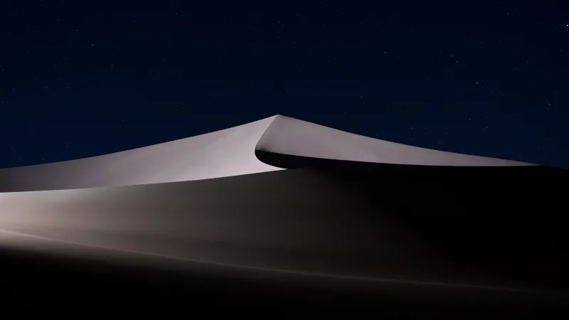 Night desert wallpaper, Starry sky, Sand dune, Minimalist landscape