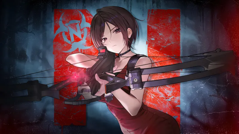 Goddess of Victory: Nikke, Resident Evil, 5K wallpaper, Ada Wong, Crossbow
