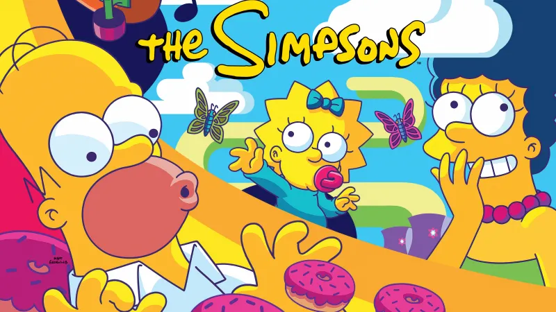 The Simpsons Artwork, Homer Simpson, Marge Simpson, Maggie Simpson, Simpson family, 5K wallpaper