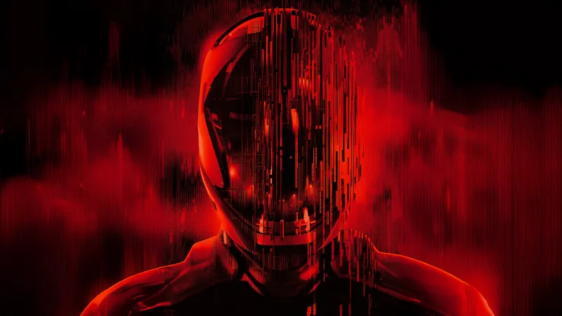 Tron: Ares Glitch, Red background 8K