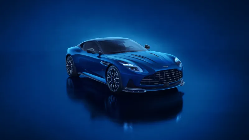 Aston Martin DB12 S 2025, Blue aesthetic wallpaper 8K