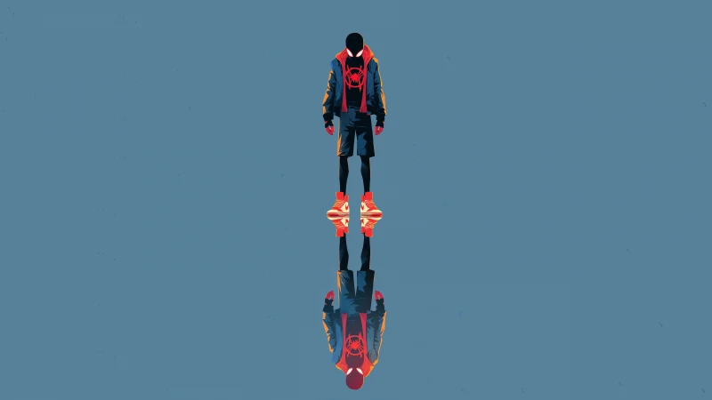 Miles Morales Reflection, 5K wallpaper