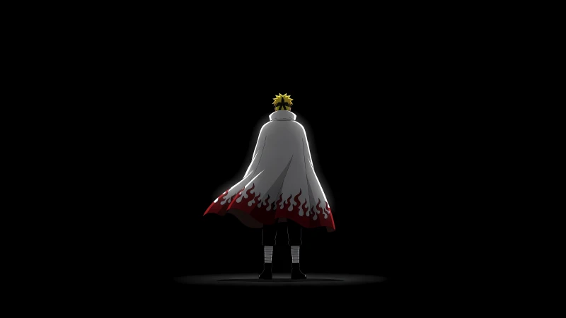 Minato Namikaze wallpaper, Hokage cloak, Naruto, Black background