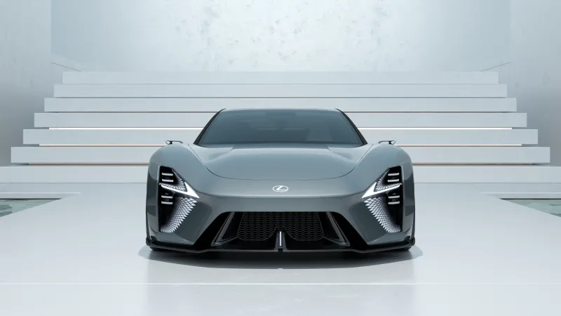 Lexus Sport Concept, Front view, White steps, Electric supercar, 4K wallpaper