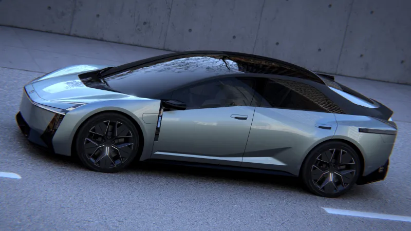 Toyota Corolla Concept wallpaper, Silver sedan, Concrete wall, 2025, 4K