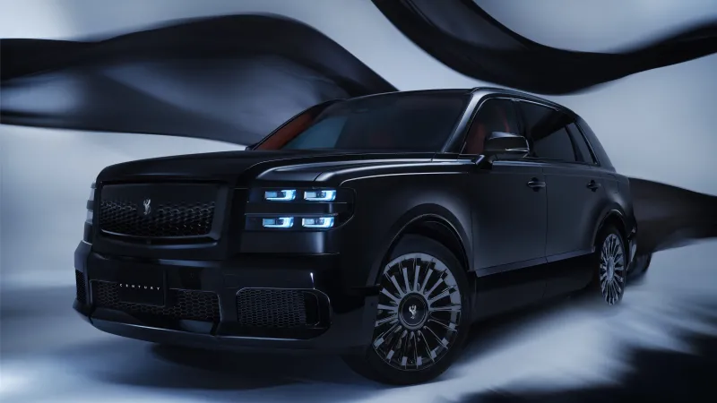 Toyota Century SUV wallpaper, Black luxury SUV, Silk ribbons, 2025, 5K