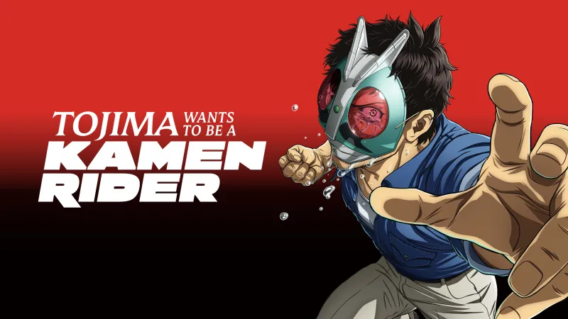 Tojima Wants to Be a Kamen Rider, Anime poster, Tanzaburo Tojima, Red background, 4K wallpaper