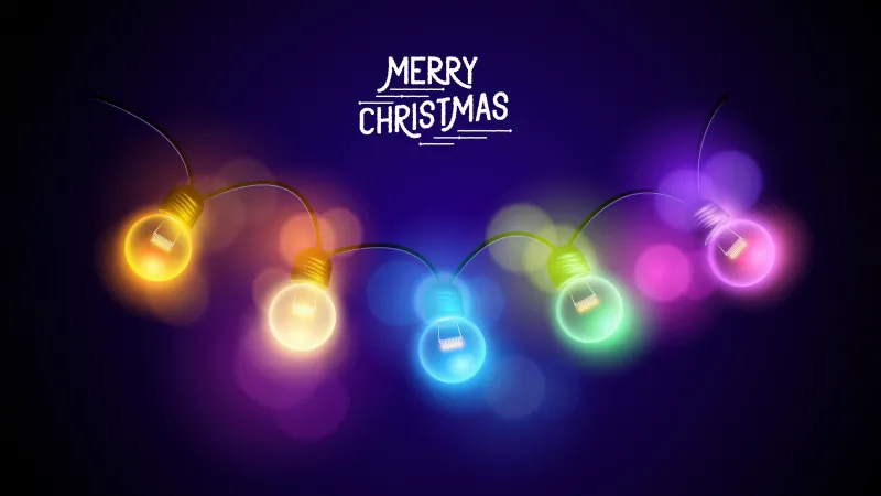 Merry Christmas lights, Colorful Bokeh, 5K wallpaper