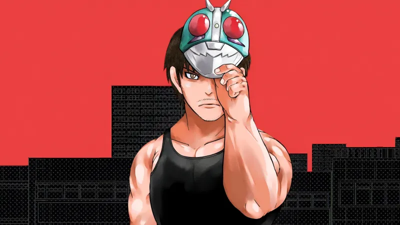 Tanzaburo Tojima, Mask, Tojima Wants to Be a Kamen Rider, Red background, 4K wallpaper