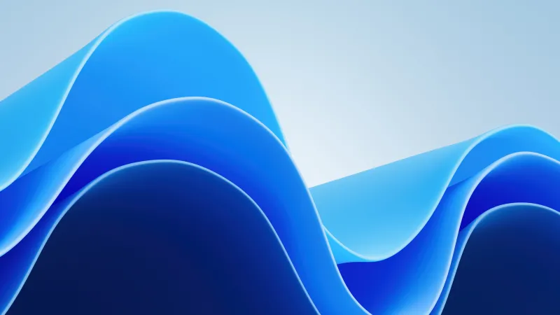 Blue waves, 5K wallpaper, Windows 11