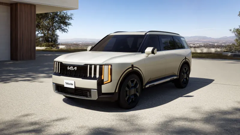 Kia Telluride HEV wallpaper, Cream SUV, Hillside villa, 2027, 8K