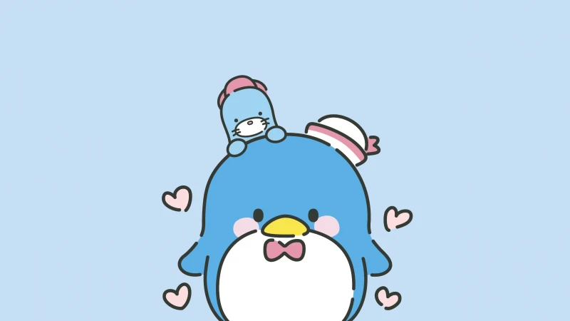 Tuxedo Sam, Chip (Sanrio), Blue aesthetic, Cute cartoon, Love hearts