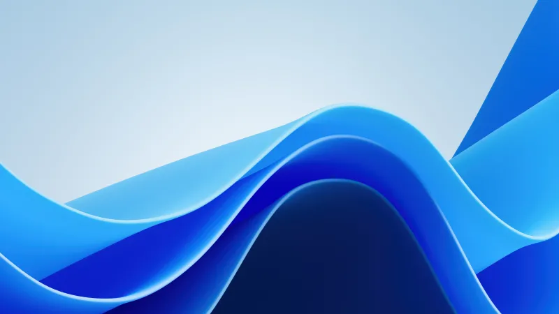 Blue waves, Windows 11, Blue Wallpaper