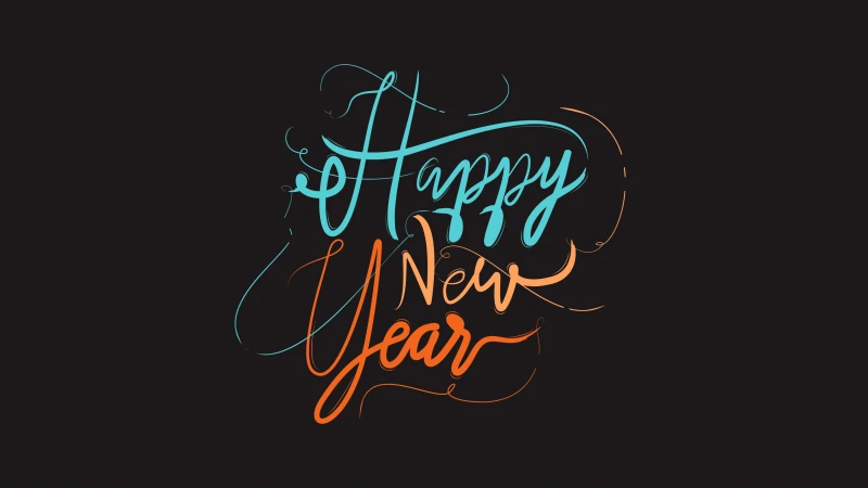 Happy New Year, Dark background 5K