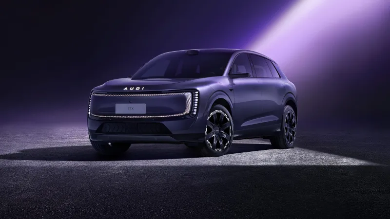 AUDI E7X wallpaper, Purple electric SUV, Light beam, 2026