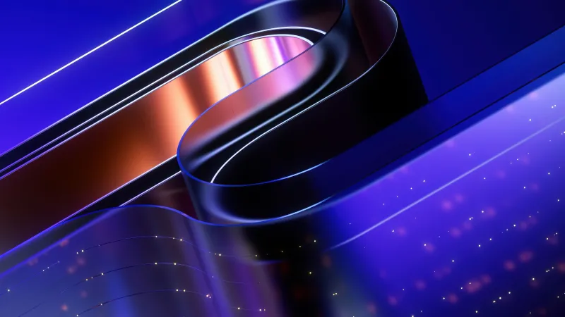 Purple liquid metal ribbon wallpaper, Copper glow, Sparkles