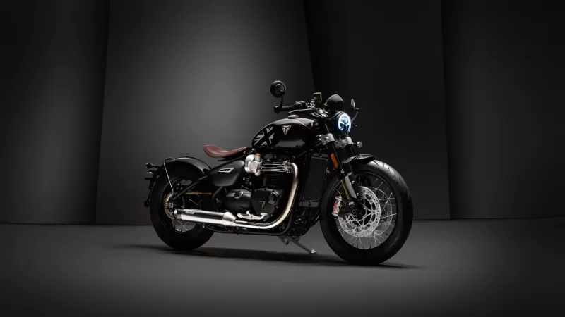 Triumph Bonneville Bobber TFC, Cafe racer, Dark background, 5K