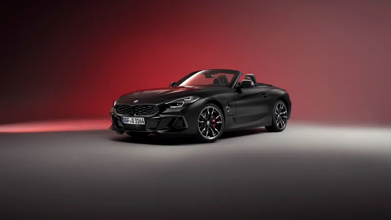 BMW Z4 M40i Final Edition wallpaper, Black roadster, Red studio, 2025, 8K