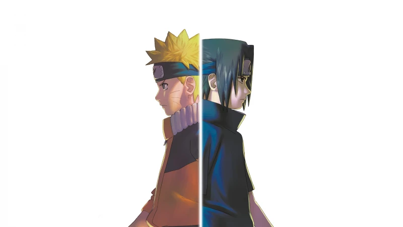 Naruto and Sasuke wallpaper, Naruto: Ultimate Ninja Storm, White background