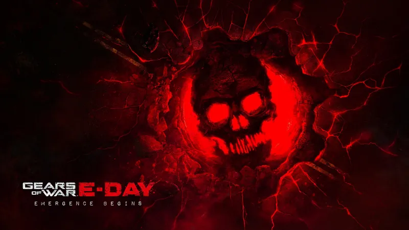 Gears of War: E-Day Key Art, Crimson Omen, Red background 4K